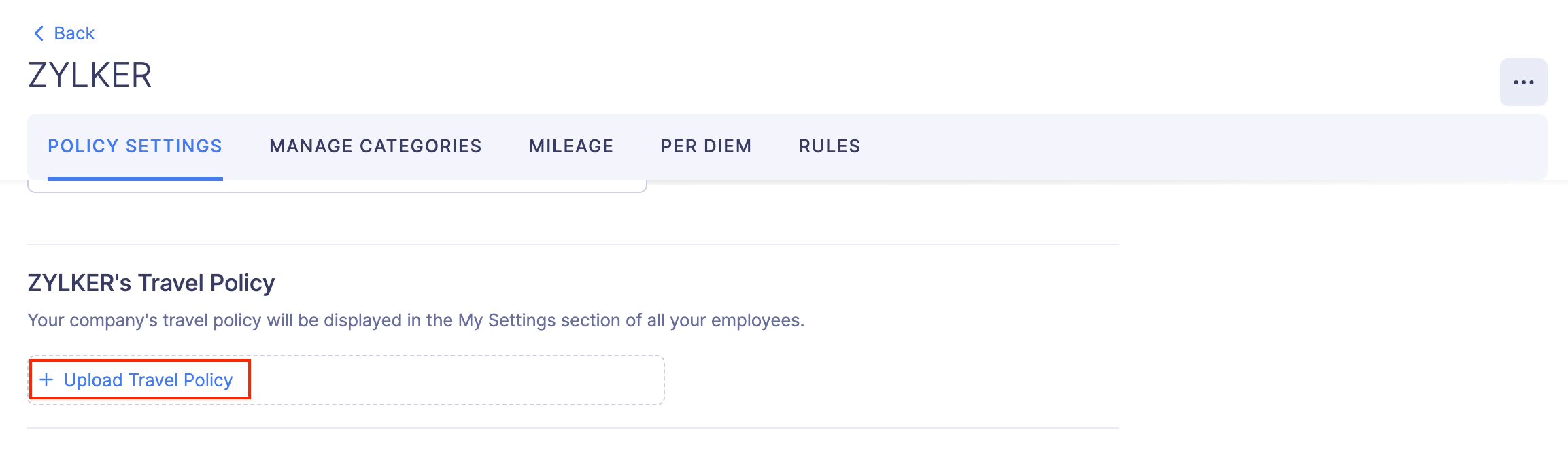 Upload Travel Policy