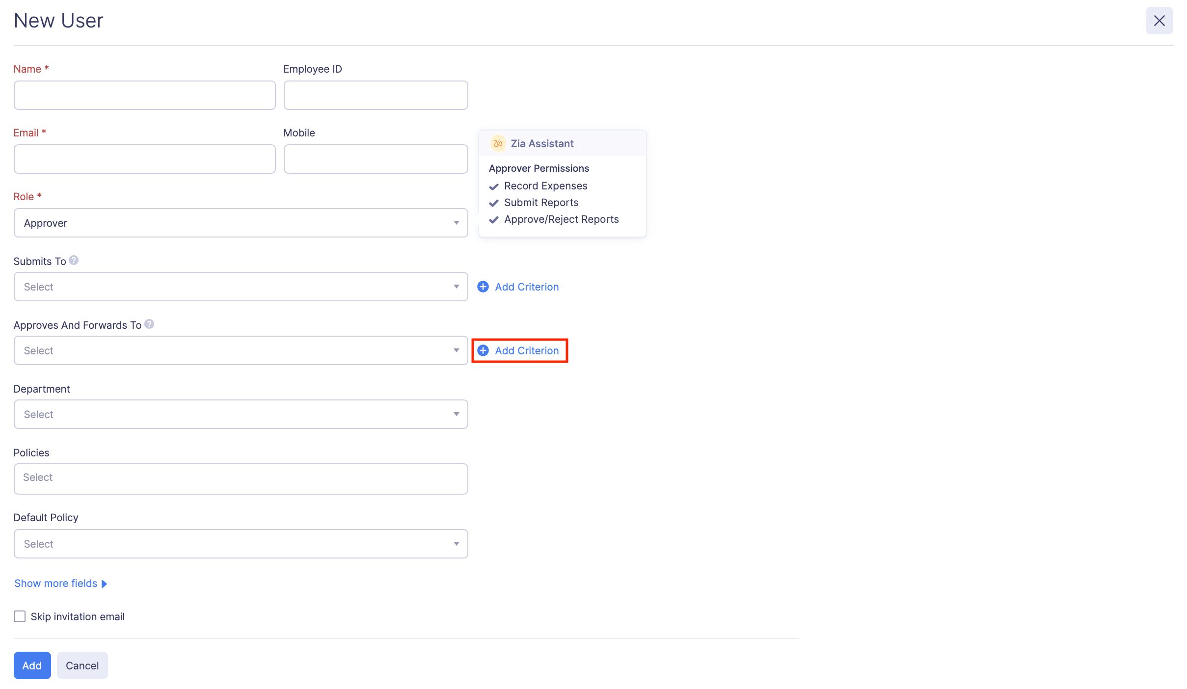 Approval Flow for Approvers and Admins
