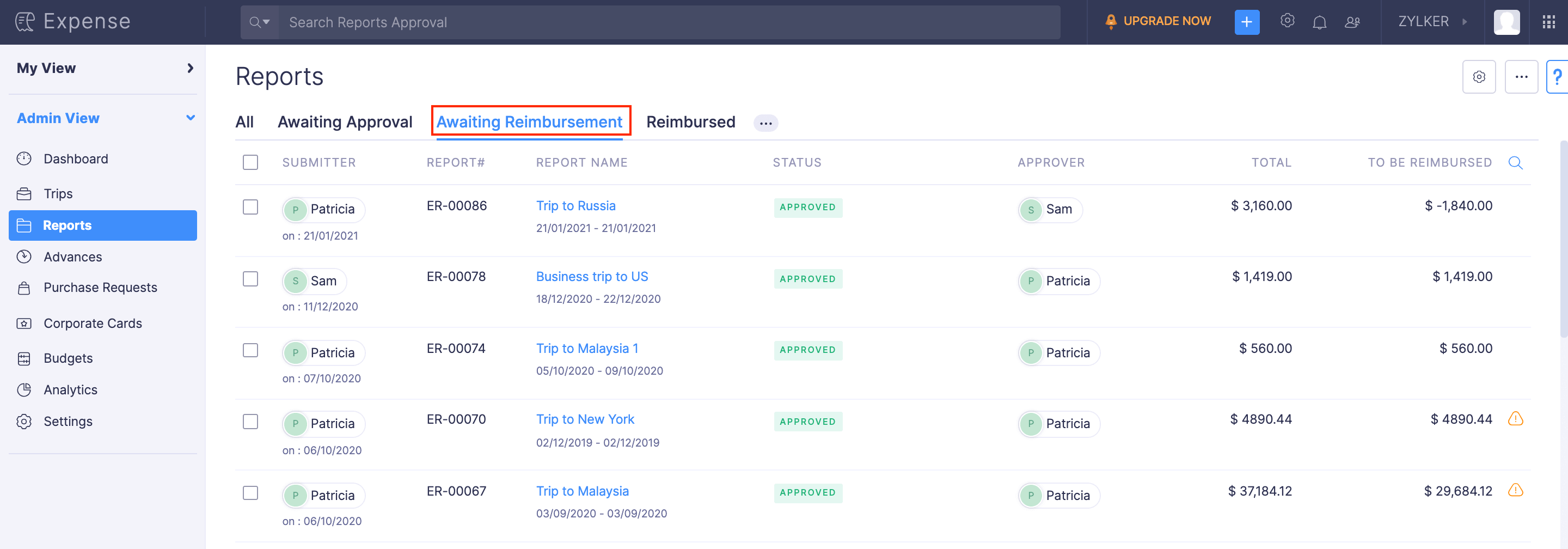 Record the Reimbursements Made