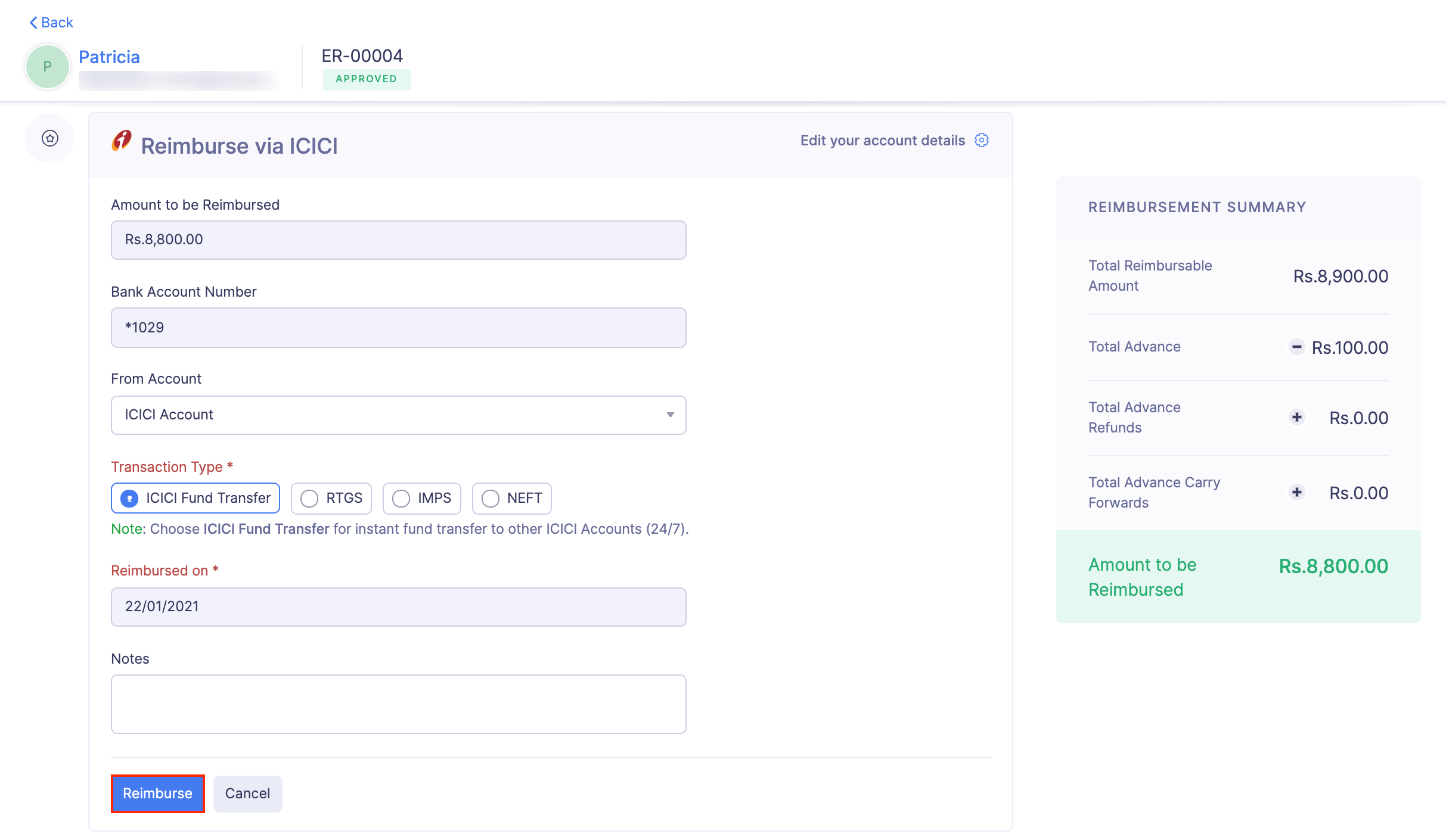 Reimburse Your Employees from Zoho Expense