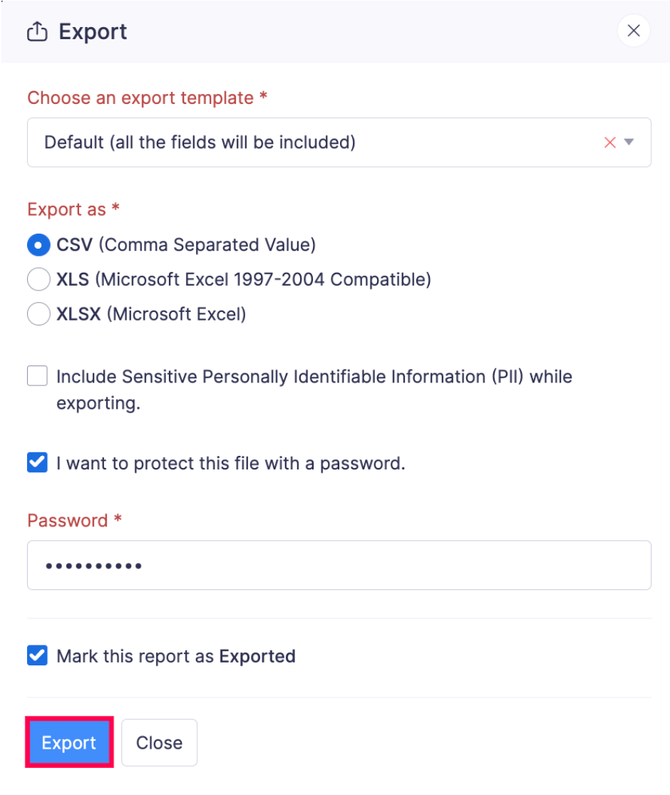 Export All Users' Reports