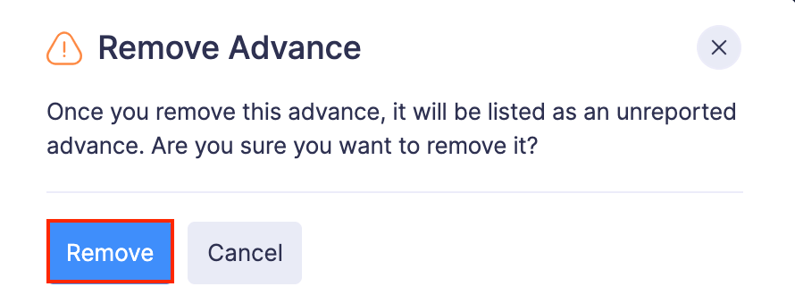 Remove Advance from Report