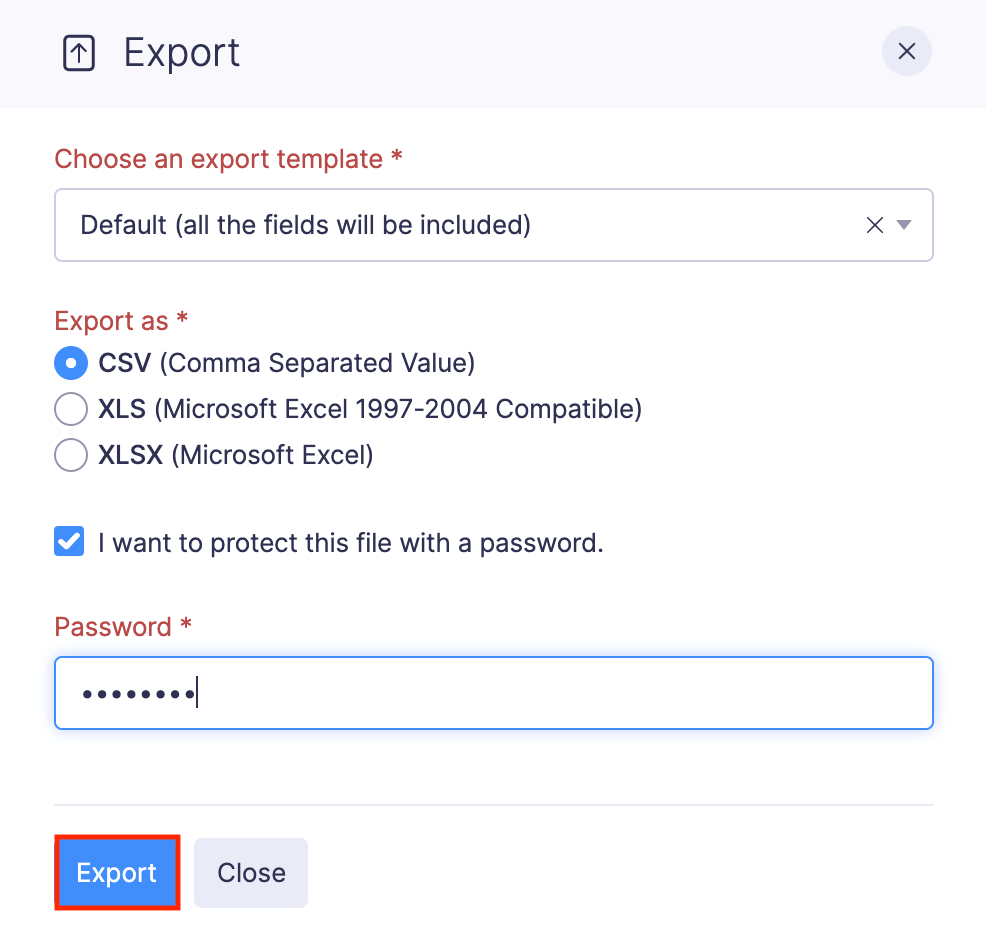 Export Report