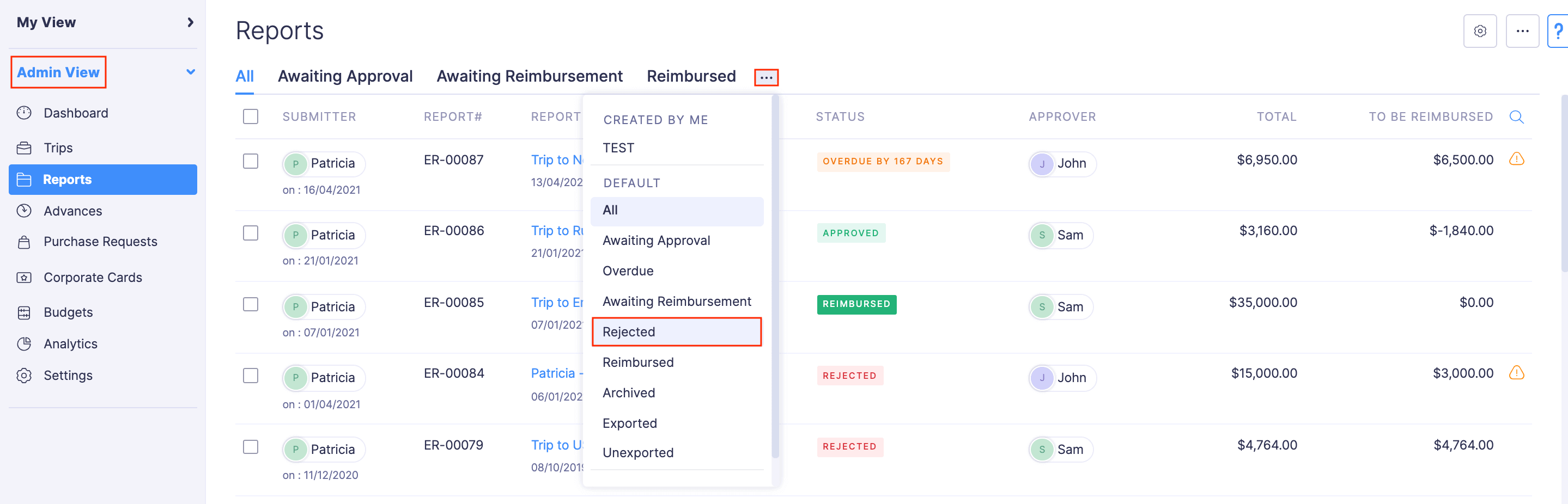 View All Users' Reports