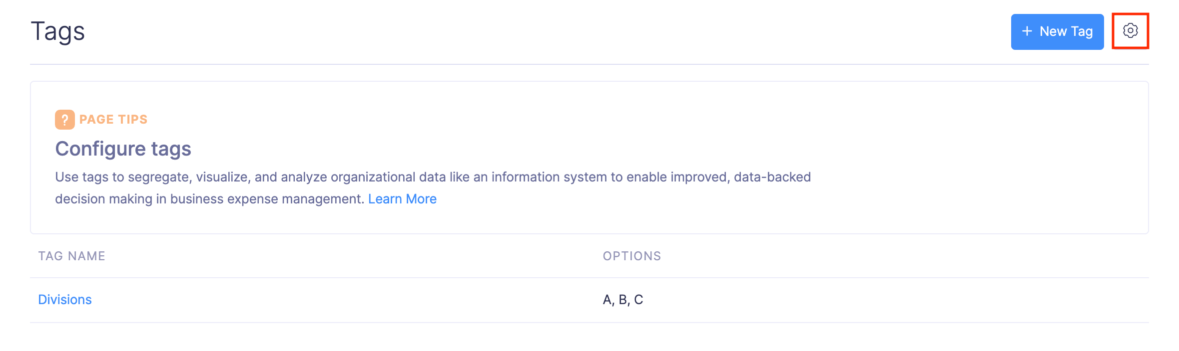 Enabling Tags and Configuring Preferences