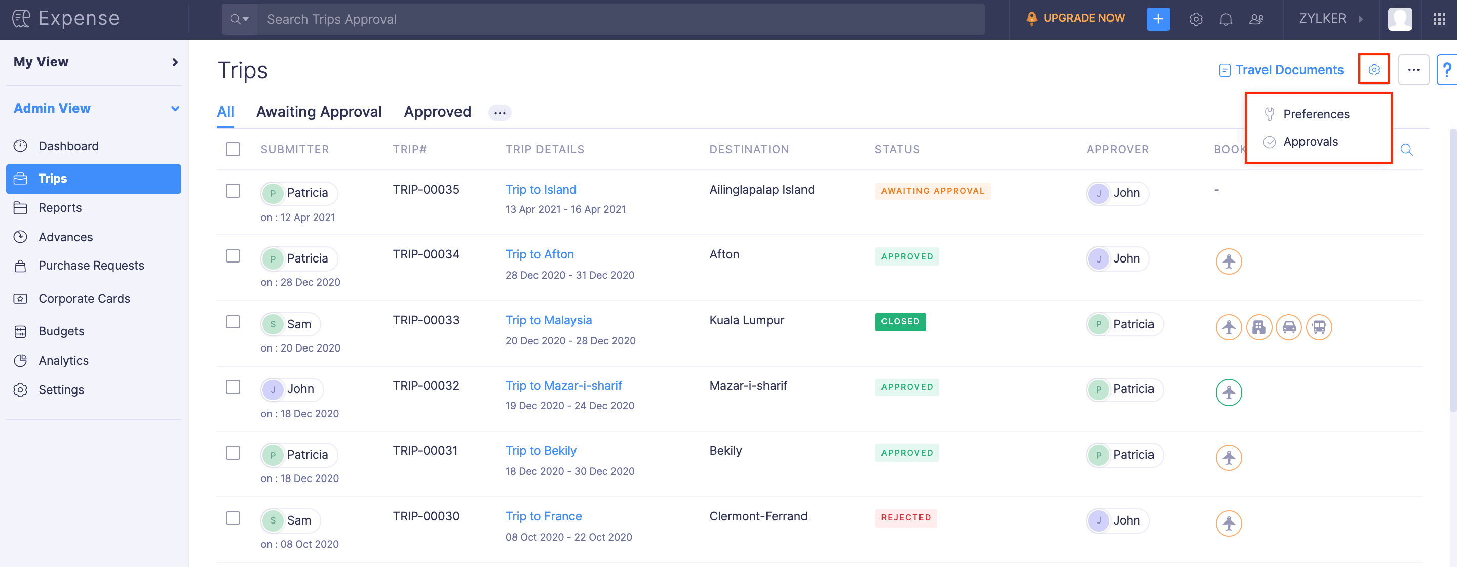 Configure Preferences and Approvals