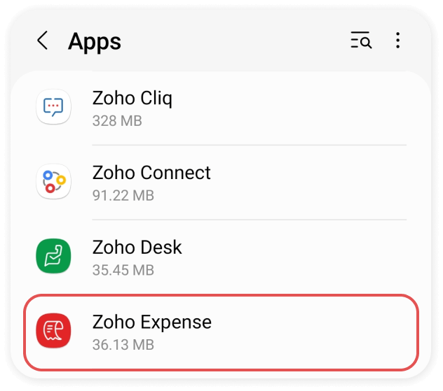 Tap Zoho Expense