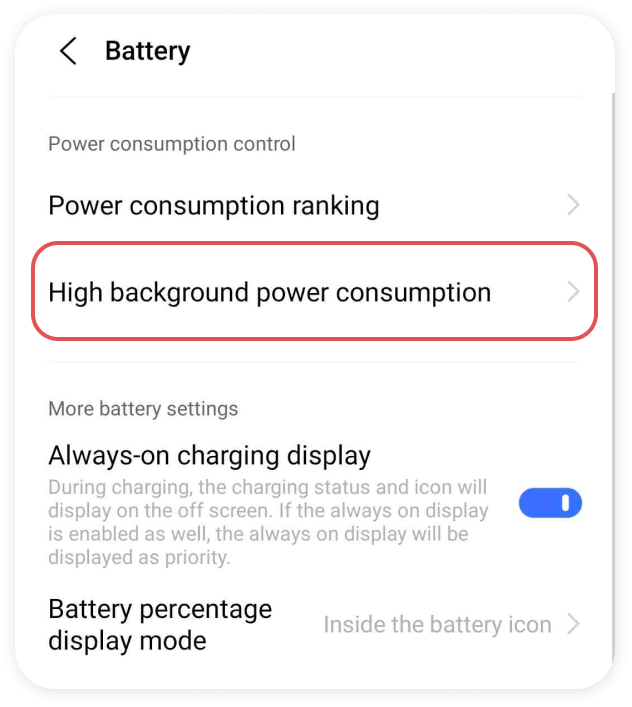 Tap High Background Consumption