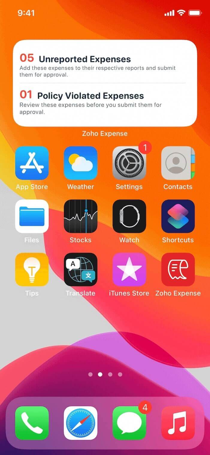 Mobile expense report - Zoho Expense