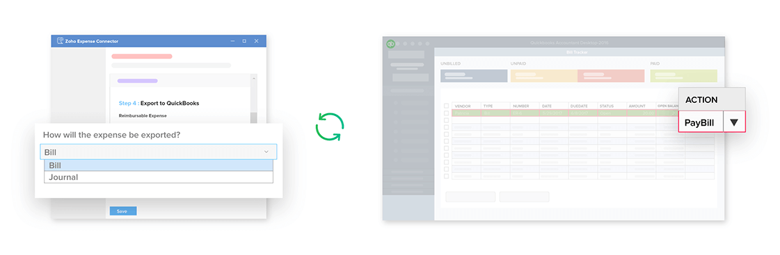 Two way integration between Zoho Expense and QuickBooks