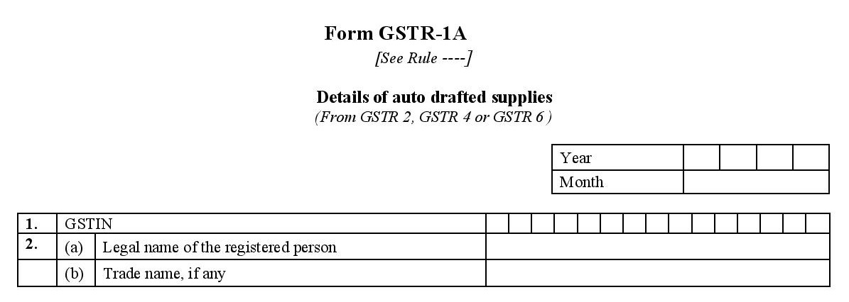 Basic details required for filing GSTR 1A