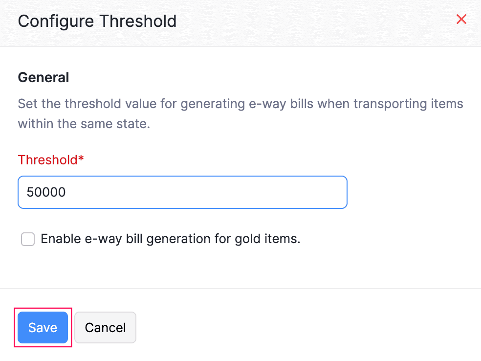 Configure Threshold Limit