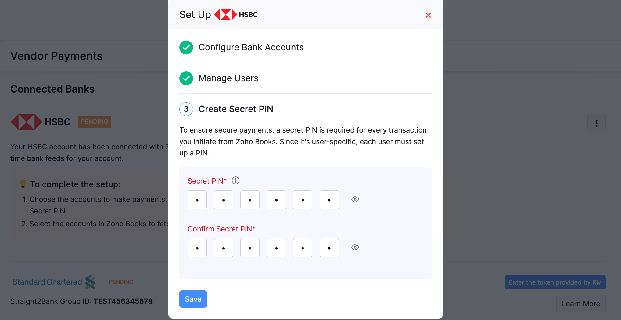 Creating new Secret PIN