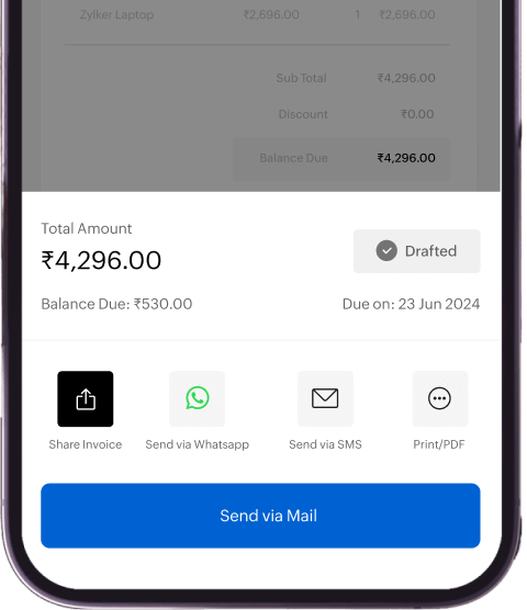 Send invoice PDFs with Zoho Invoice