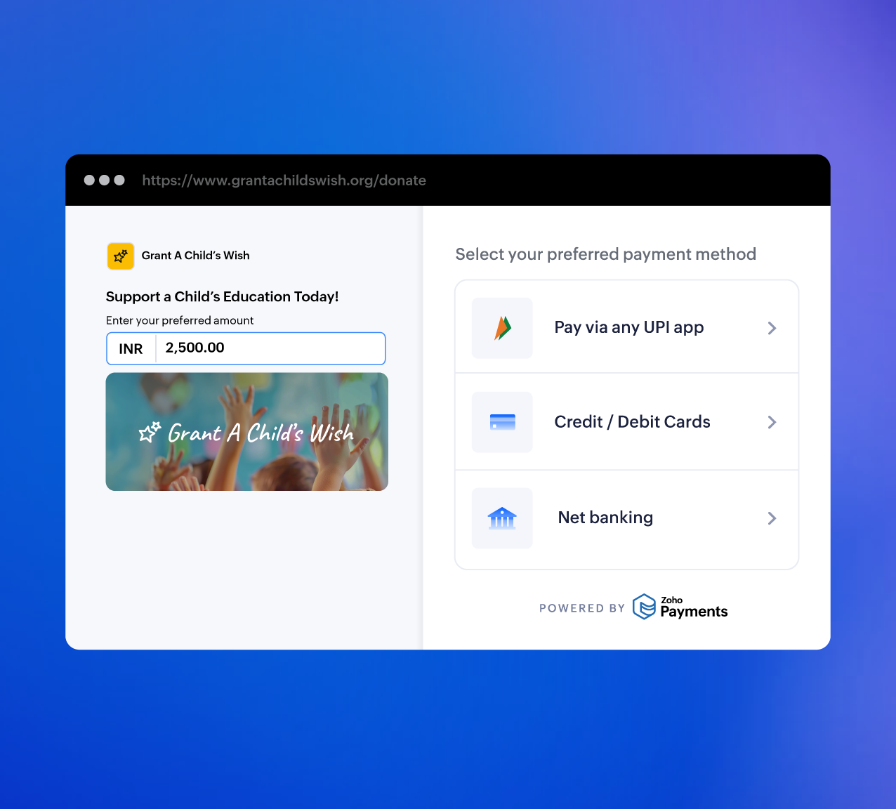 Receive multiple payment mode