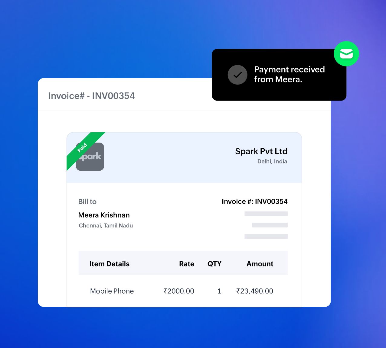Track payment status