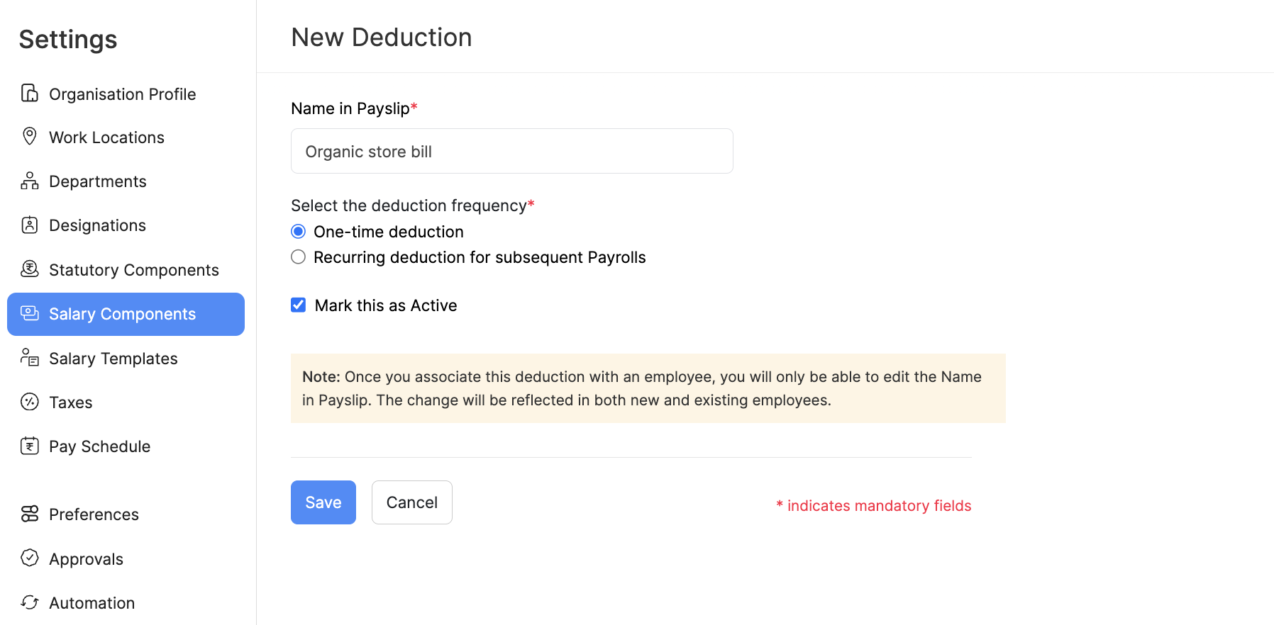 Add Post-tax Deduction