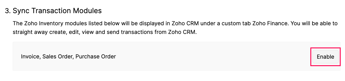 Sync Transaction Modules
