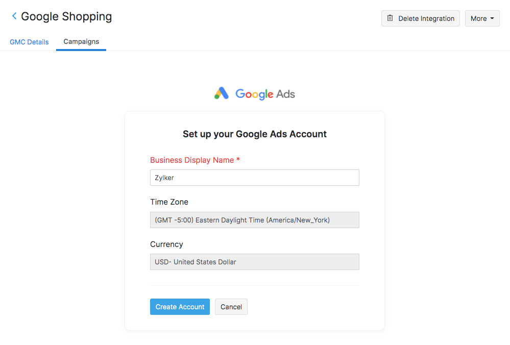 Set up Google Ads Account