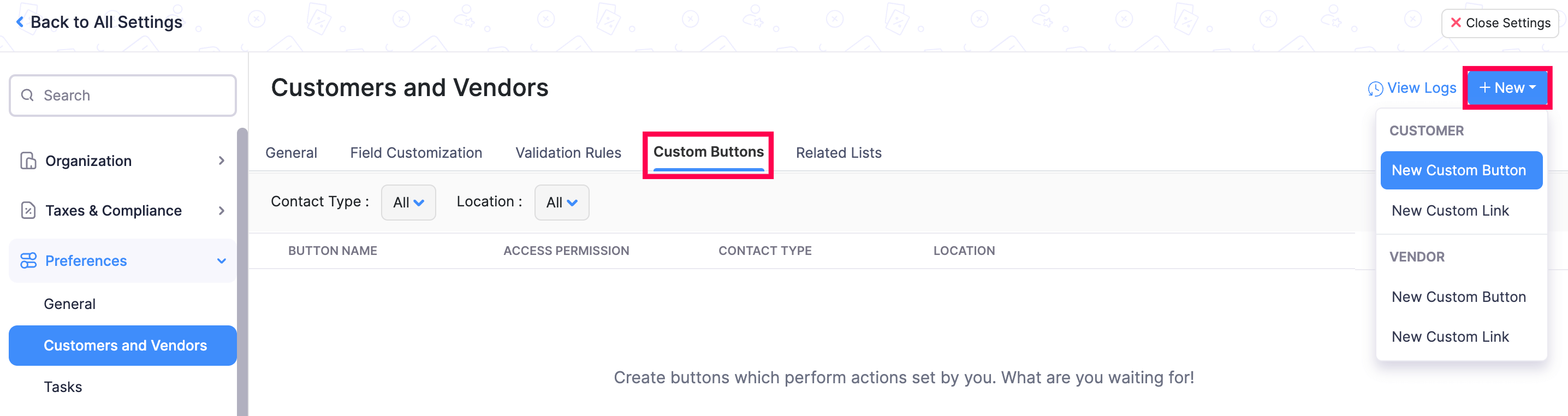New Custom Button