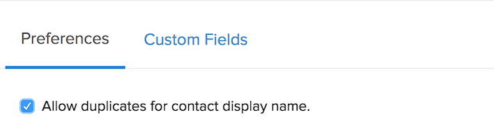 Duplicate Contact Display Name