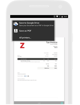 Cloud Print in Android Invoicing App - Zoho Invoice