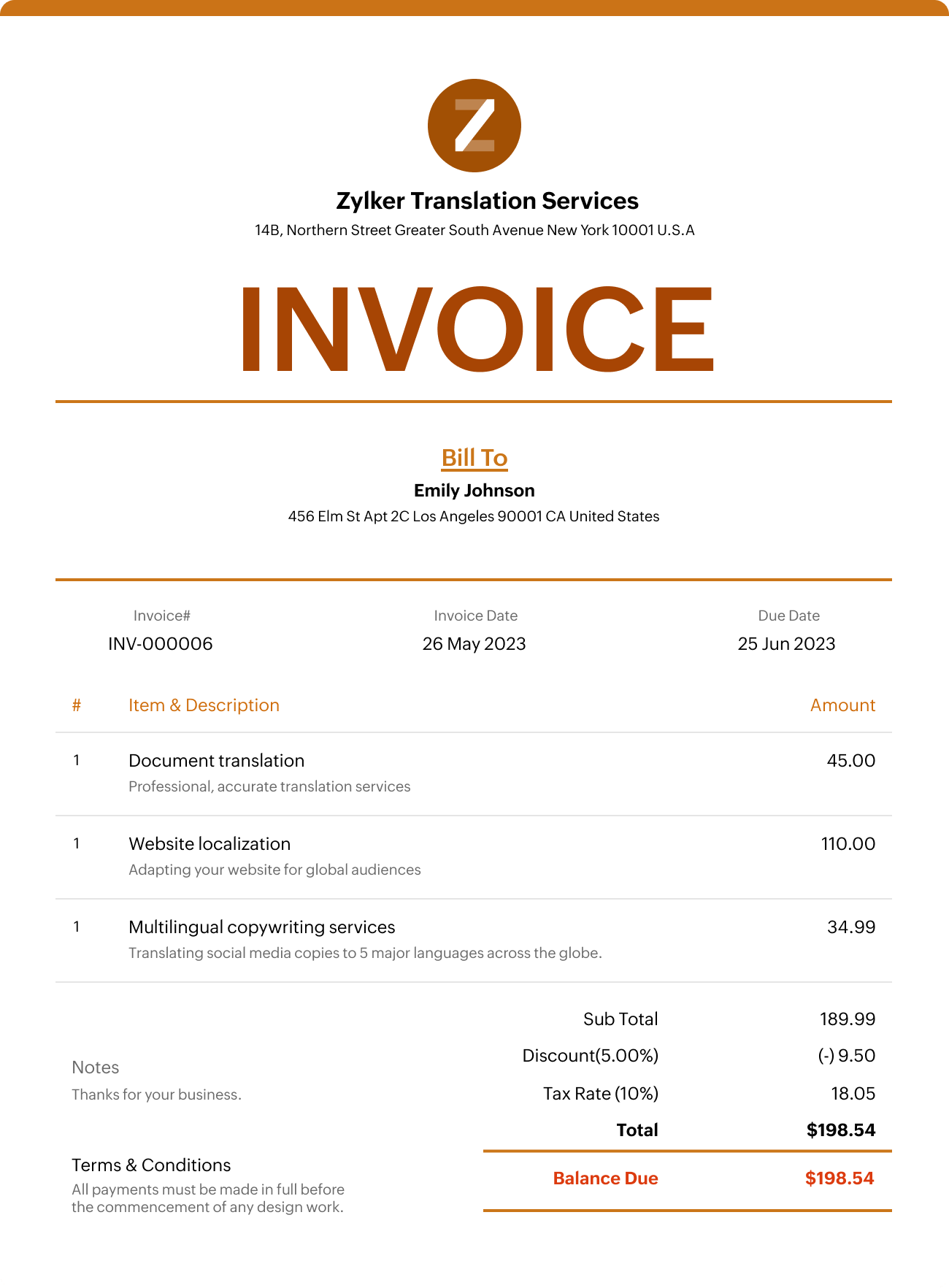 Freelance Invoice Template