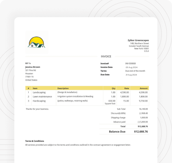 Contractor invoice template