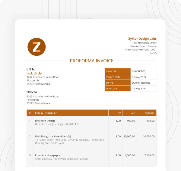 Proforma invoice template