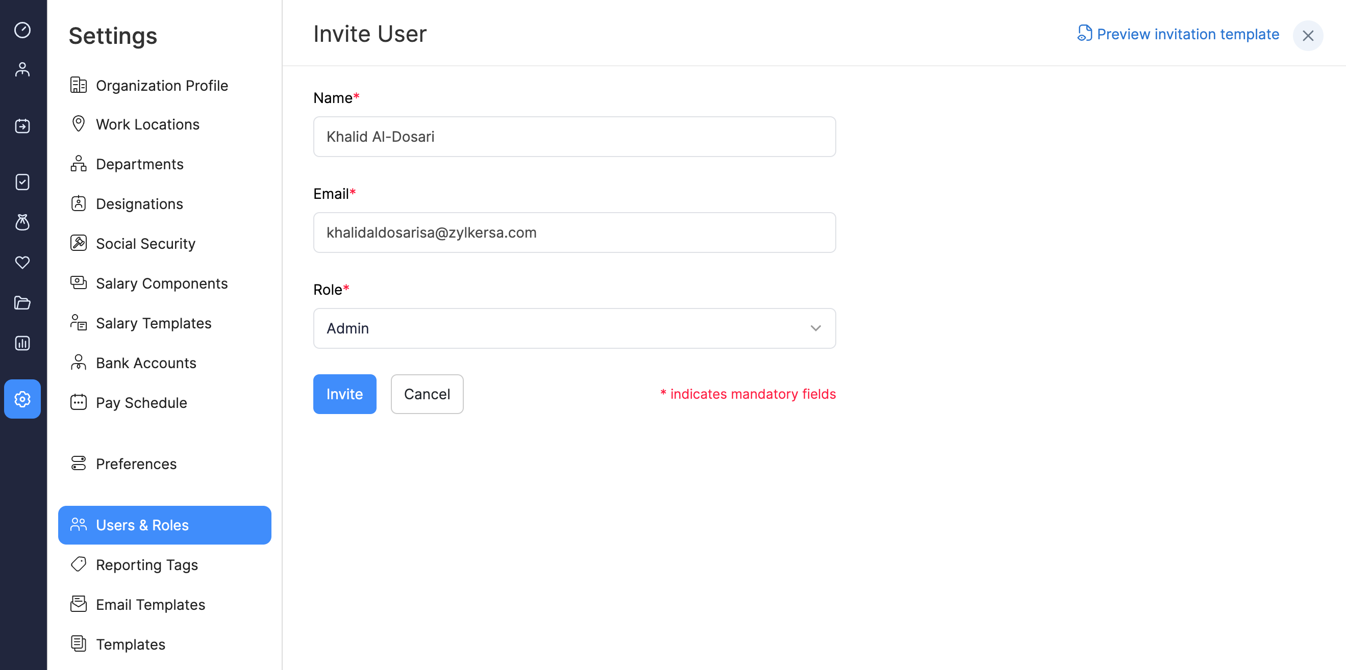 Add a User in Zoho Payroll