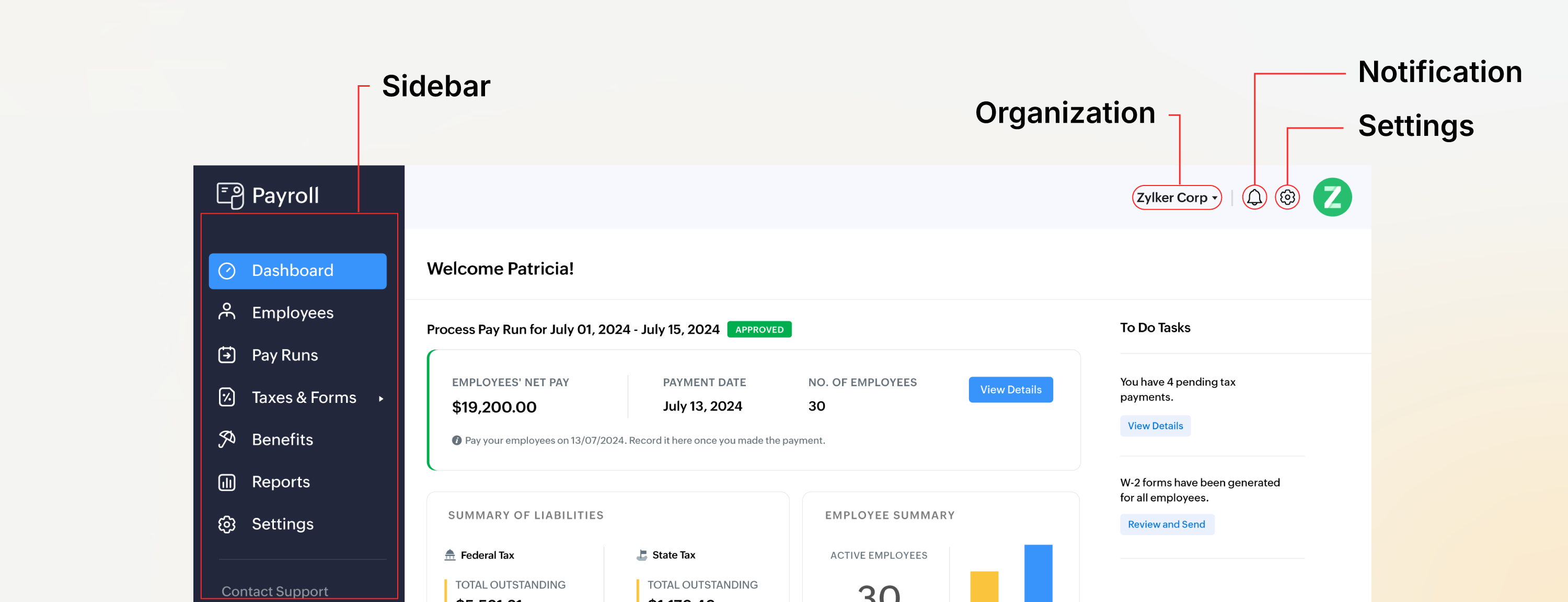 Navigate Zoho Payroll