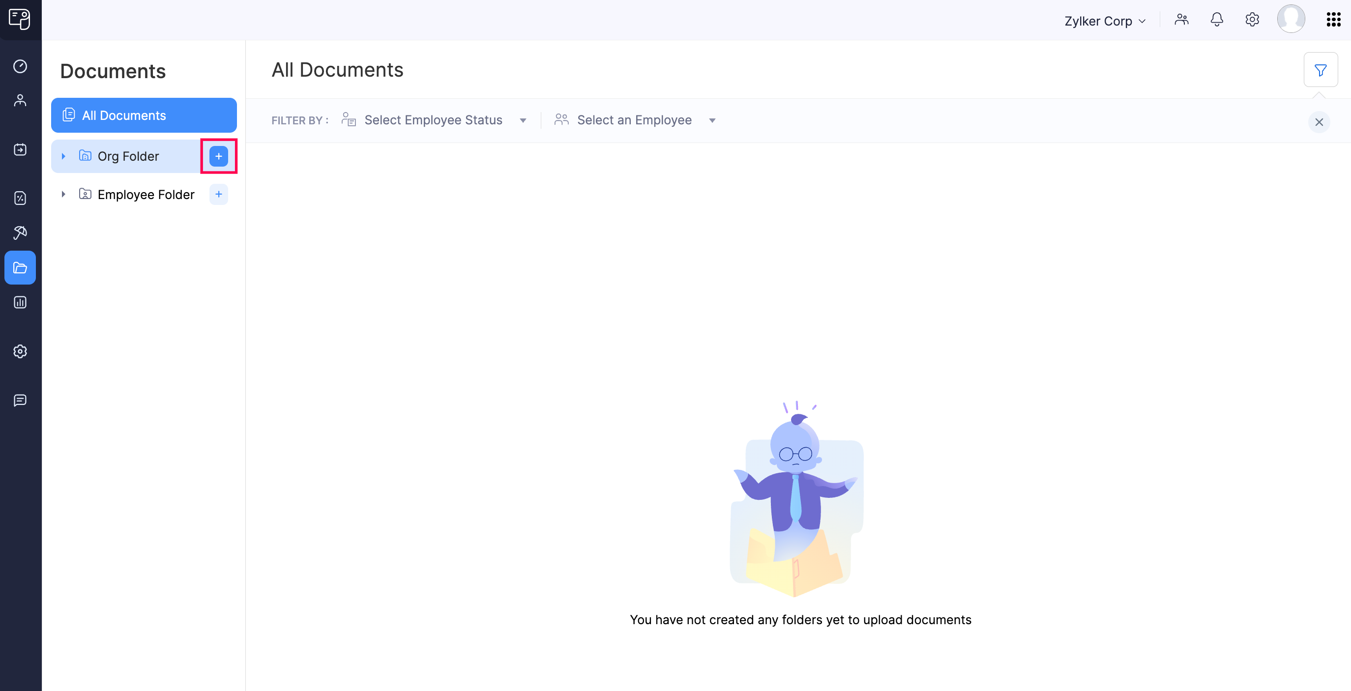 Create a New Organization Folder in the Documents Module