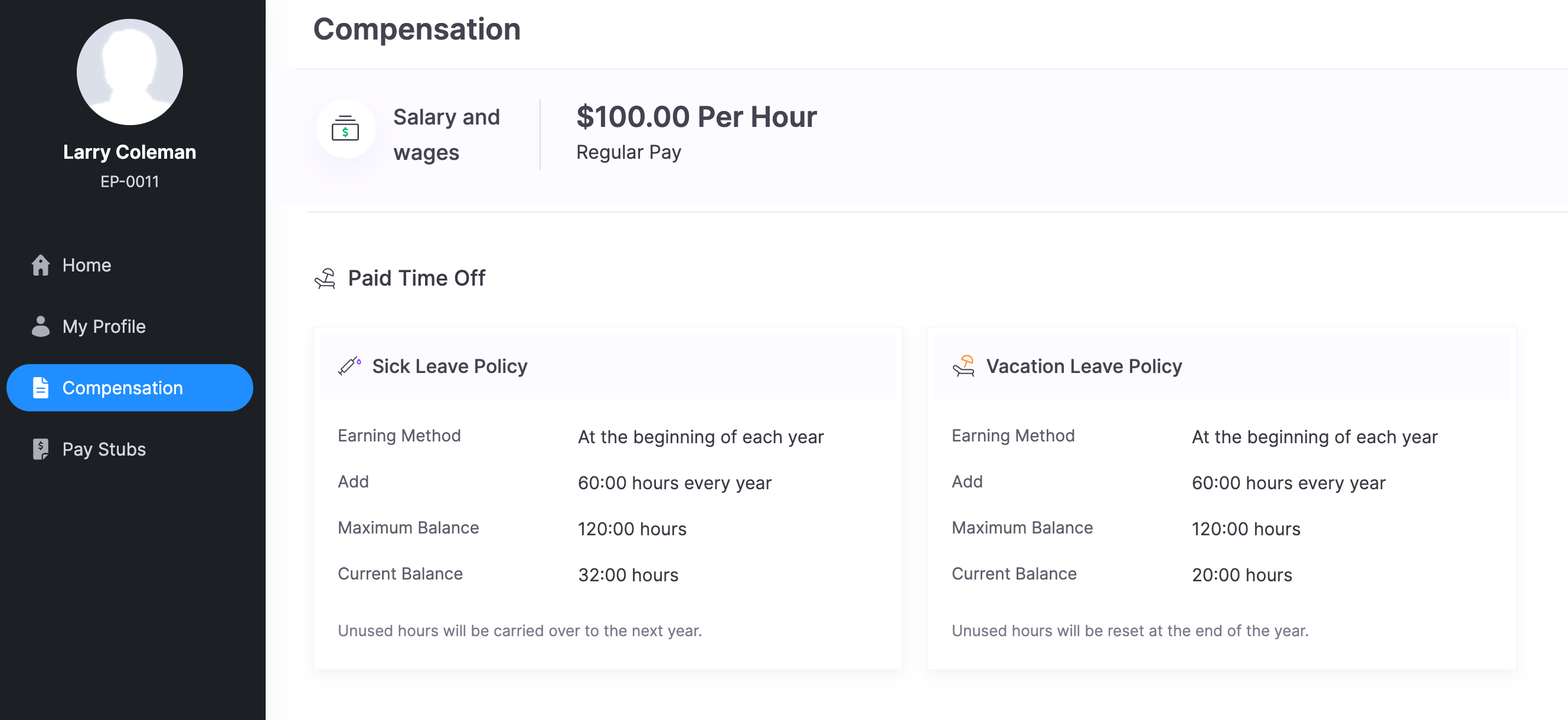 Compensation Module in Zoho Payroll&rsquo;s Employee Portal