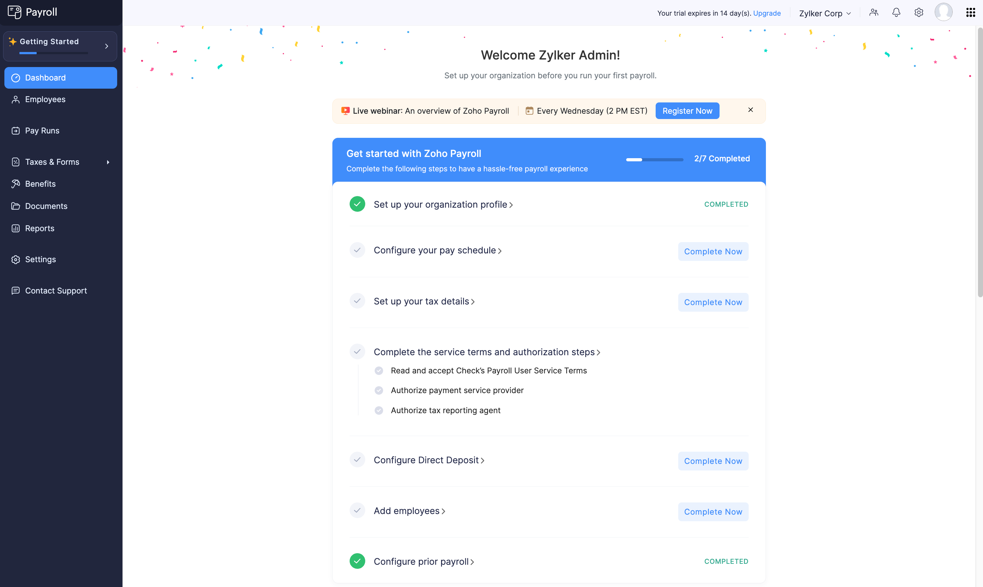 Key Steps to Get Started with Zoho Payroll