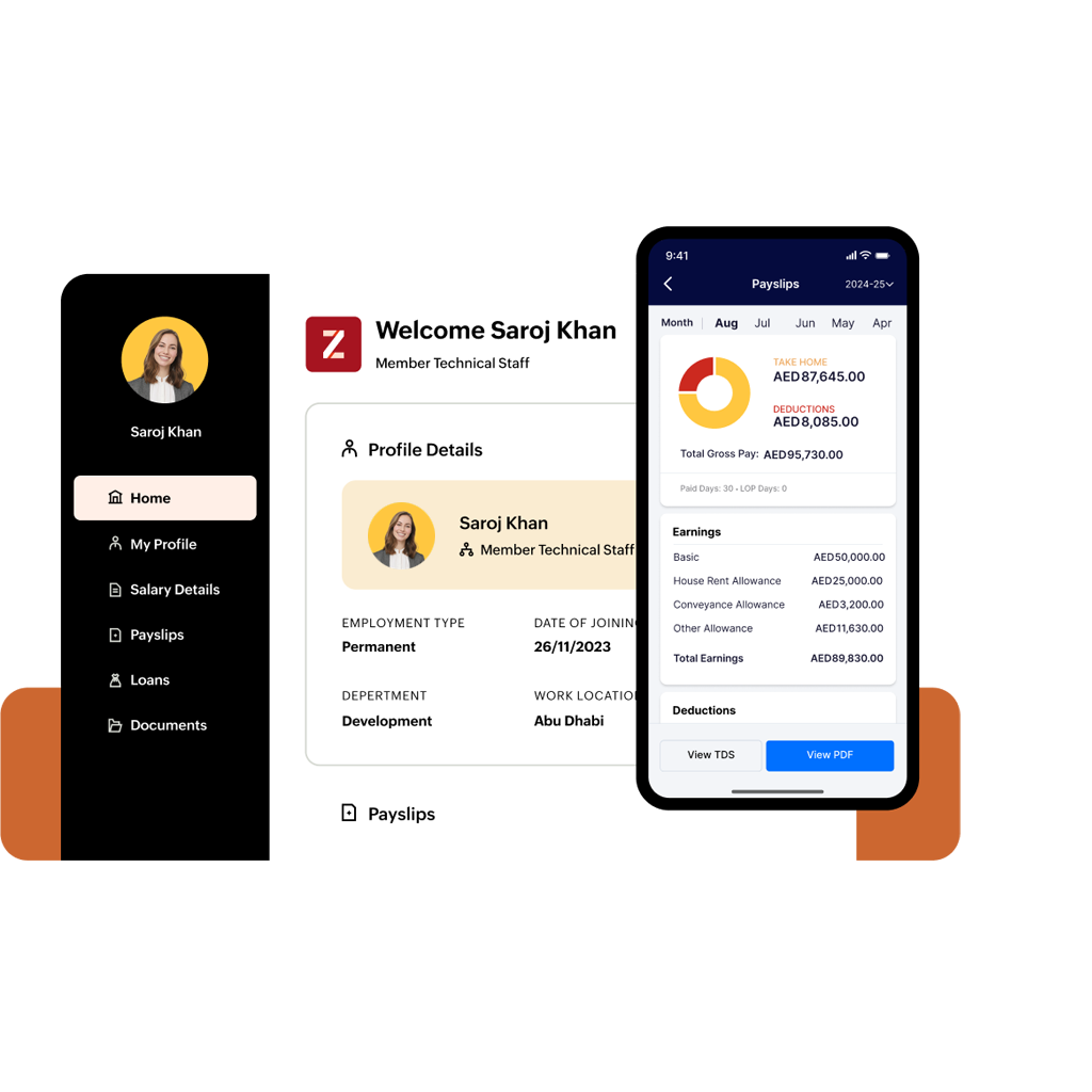 ESS mobile homepage view