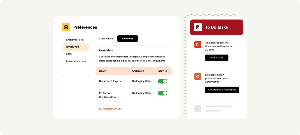 Image showing the configuration of Zoho Payroll saudi arabic edition
