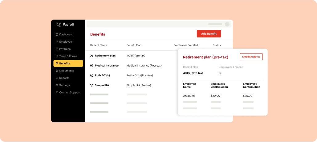 Payroll and benefits software USA