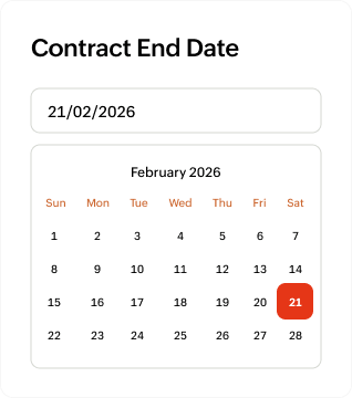 Track contractor contract end date