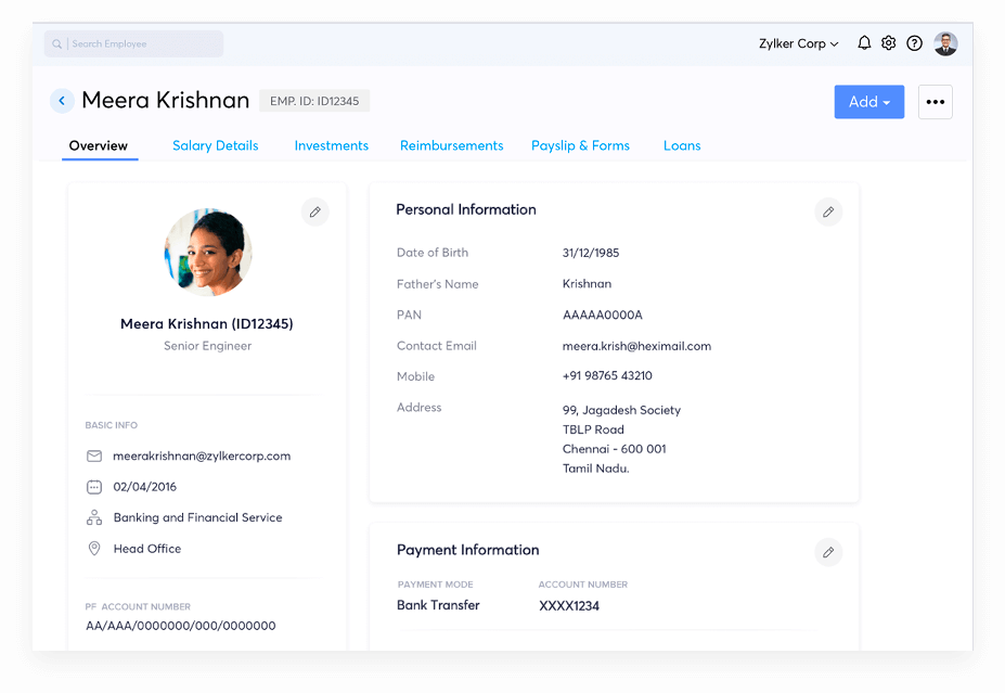 Zoho Payroll: Payroll software that makes onboarding simple
