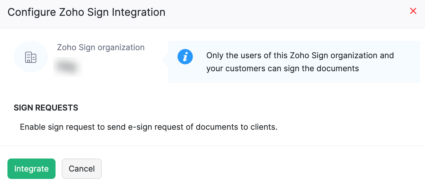 Configure Zoho Sign Integration