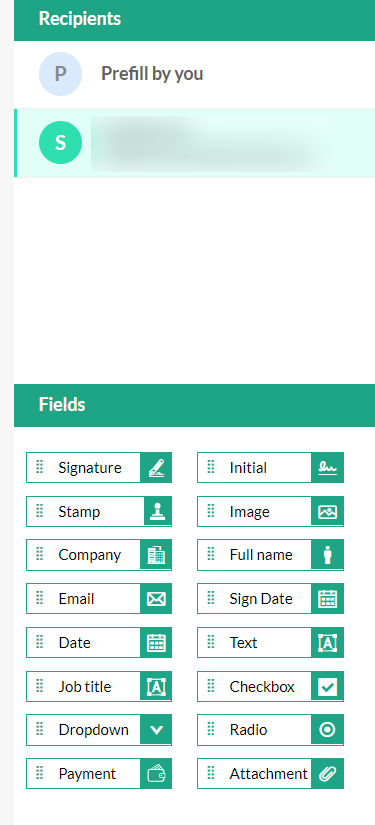 Sign Request Fields