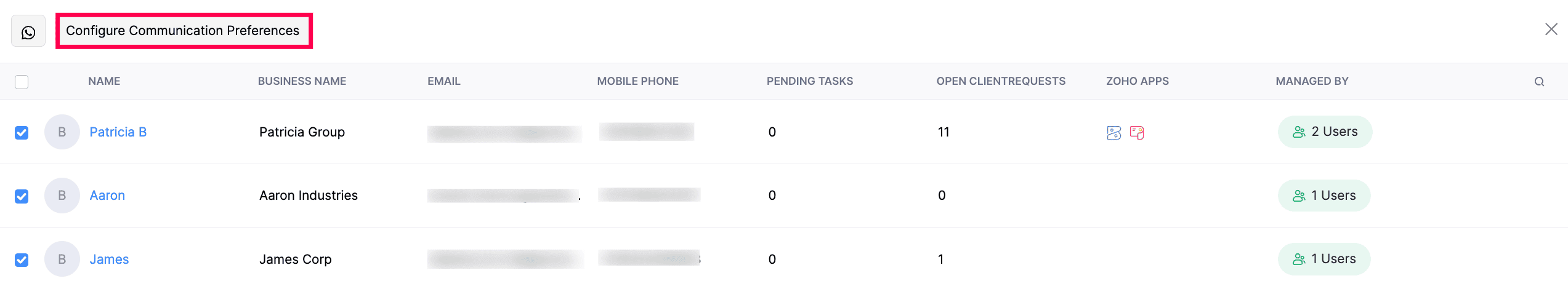 Enable WhatsApp for Clients in Bulk
