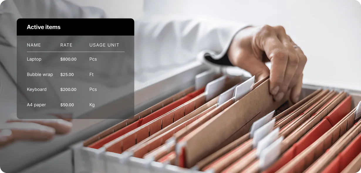 Comprehensive item list