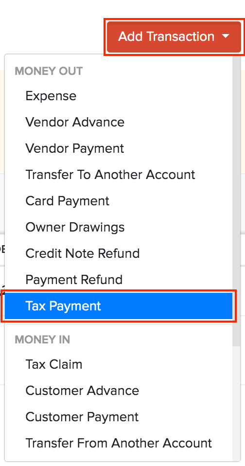 Banking Tax Payment