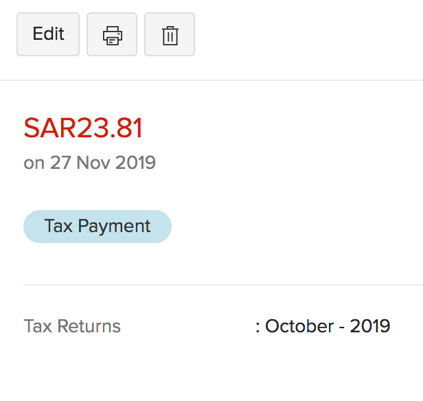 Reports- Tax Payment