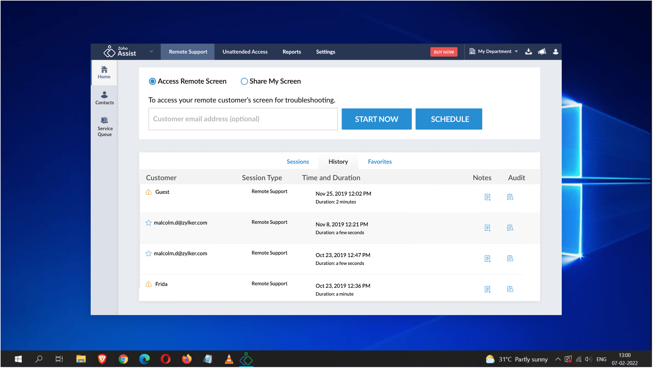 Assistance à distance gratuite pour Windows - Zoho Assist