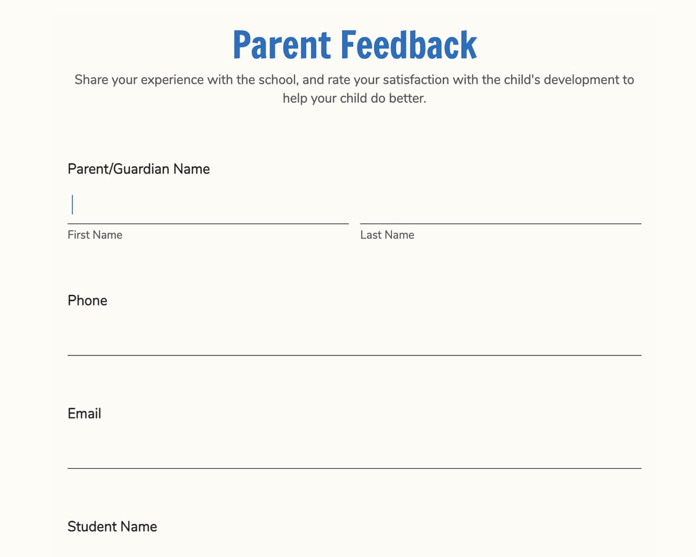 Education form templates