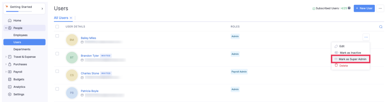 Mark User as Super Admin