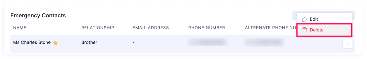 Delete Emergency Contact