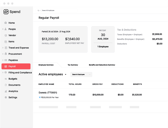Payrun in Zoho Spend Payrun in Zoho Spend